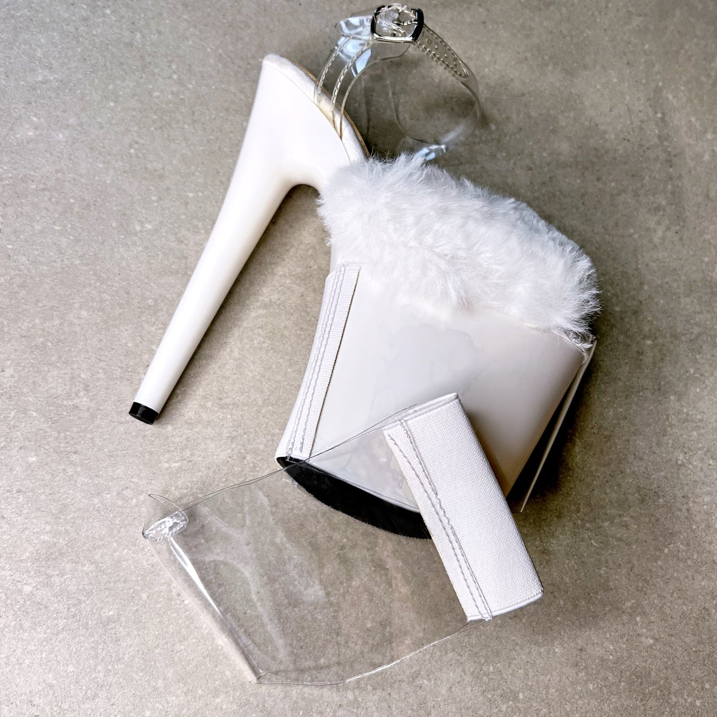 Stiletto & Open Toe Shoe Protectors - Clear & White - 8 INCH