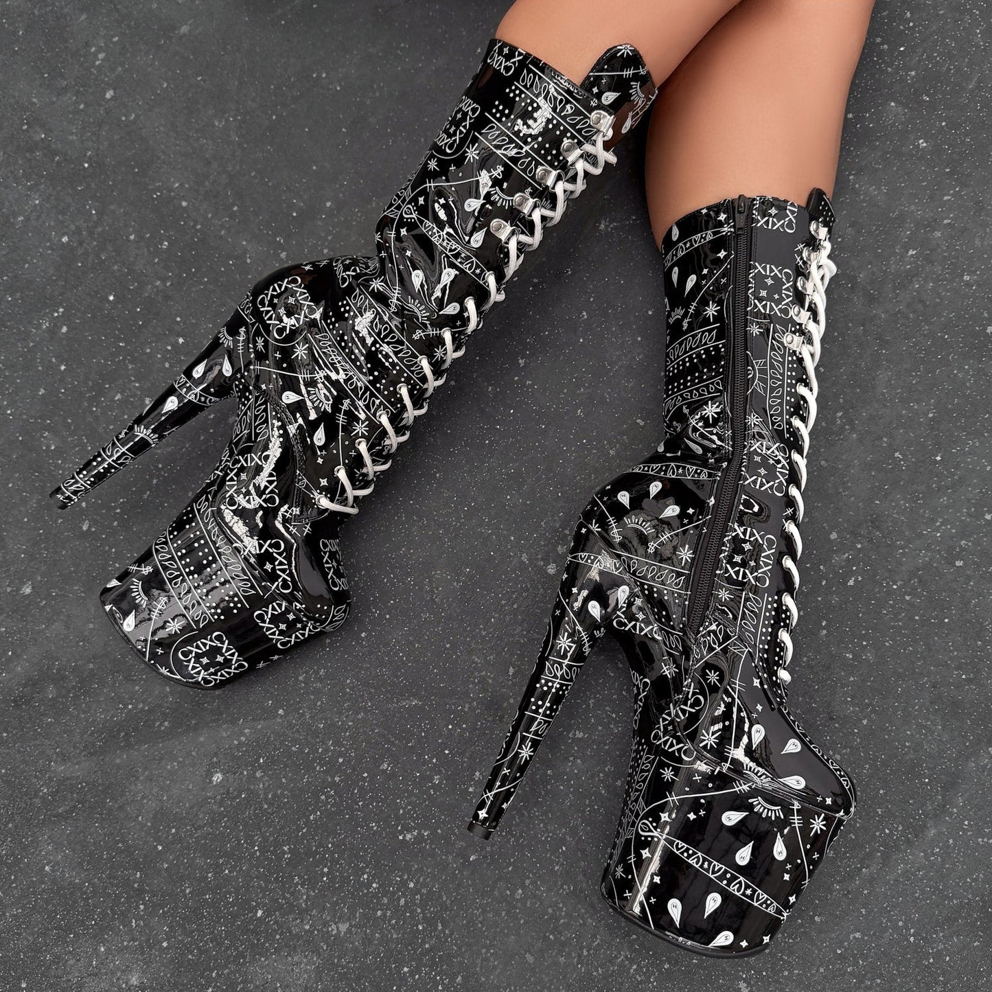 Bandana Baby - Calf Boot - 8INCH - Black