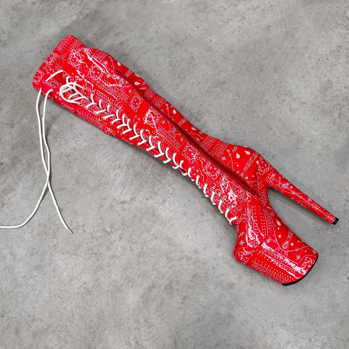 Drop it Like its THOT - Knee Pad Boot - 8INCH - Red