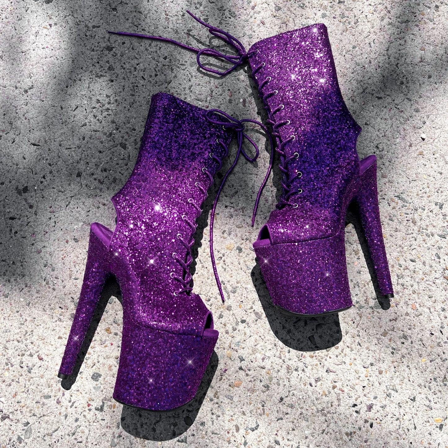 The Glitterati Xtra - OHOT Wide Fit Boot - ENIGMA PURPLE - 8INCH