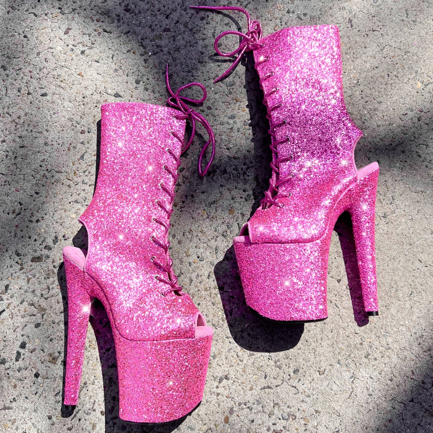 The Glitterati Xtra - OHOT Wide Fit Boot - LOVERGIRL PINK - 8INCH