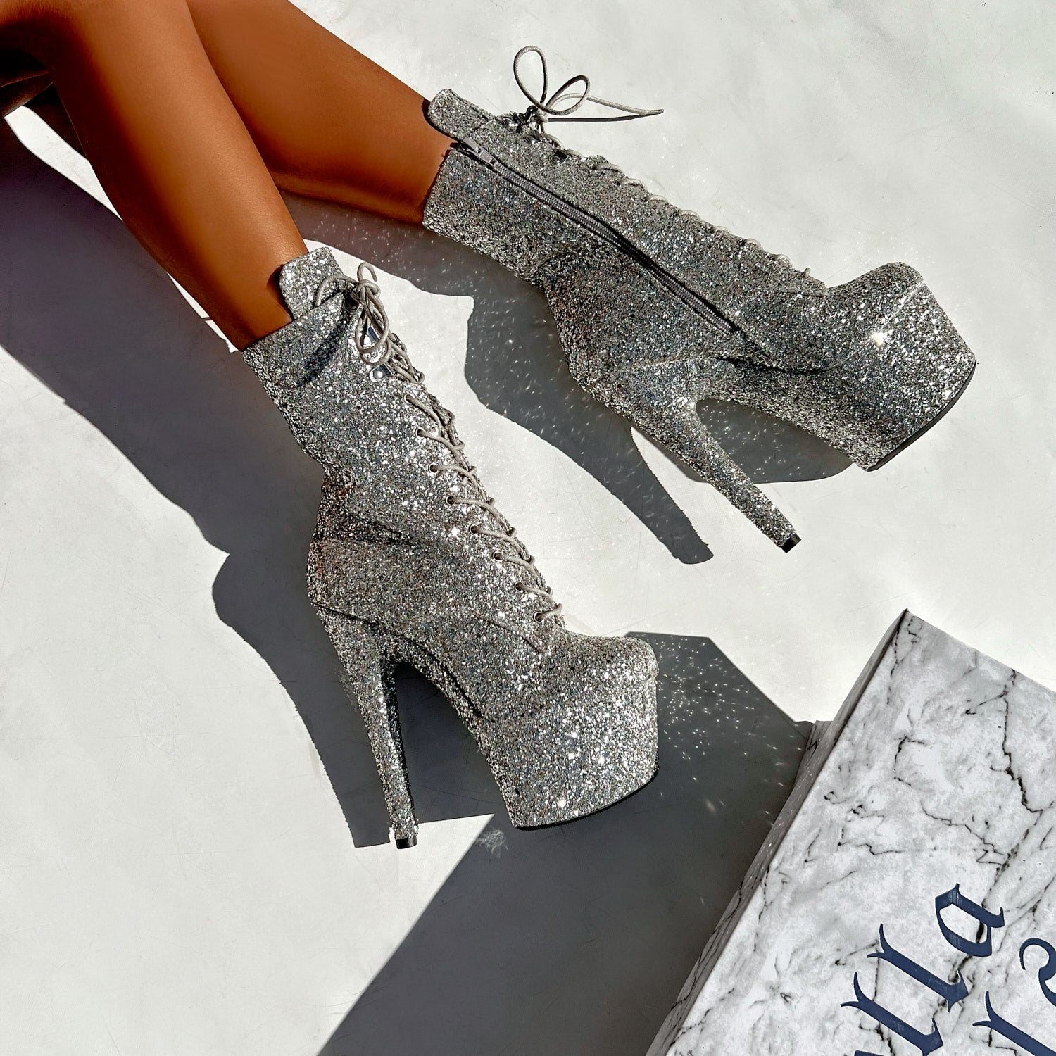 The Glitterati Xtra Boot Monroe INCH – Hella Heels UK