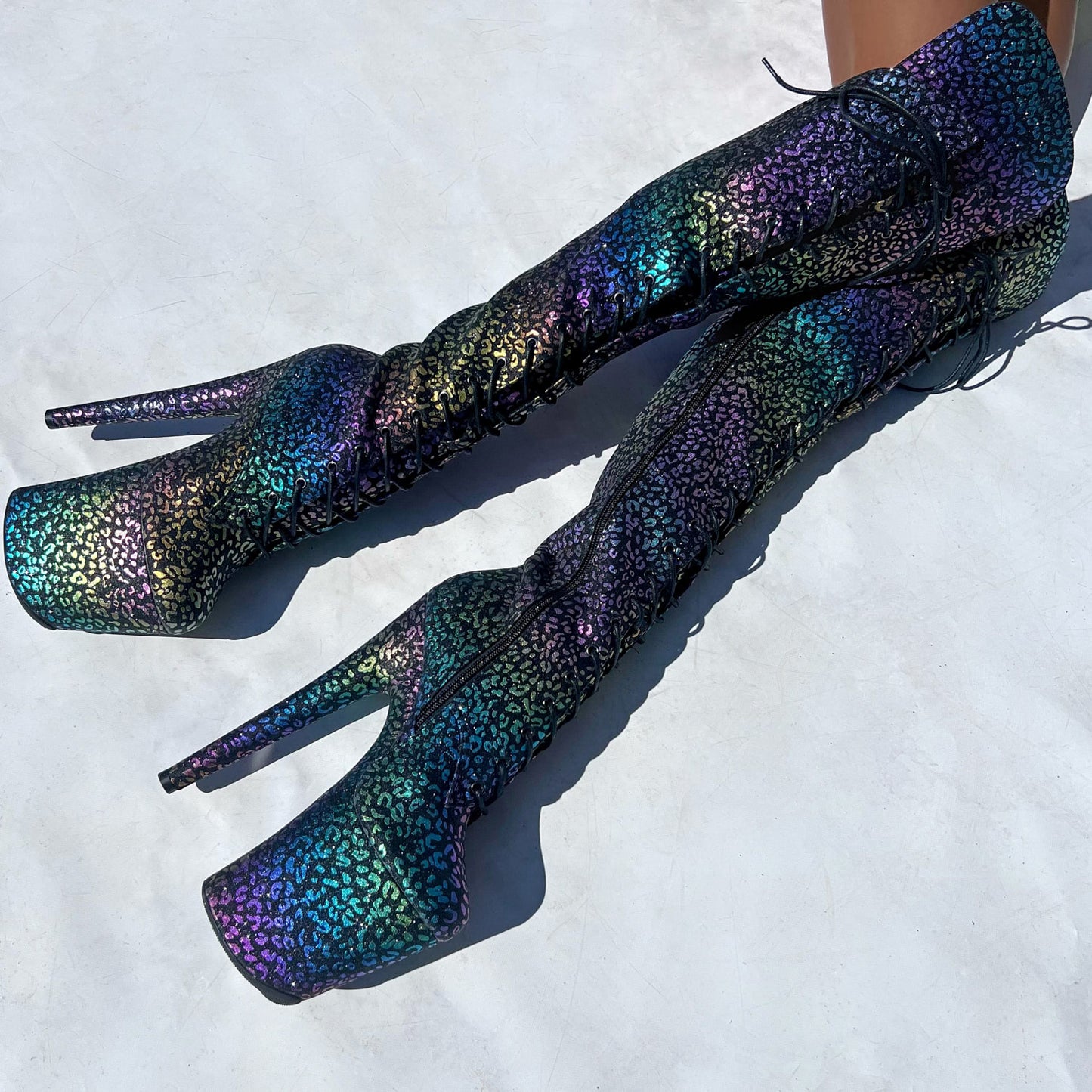 Moonlight Leopard Over Knee Boot - 8INCH