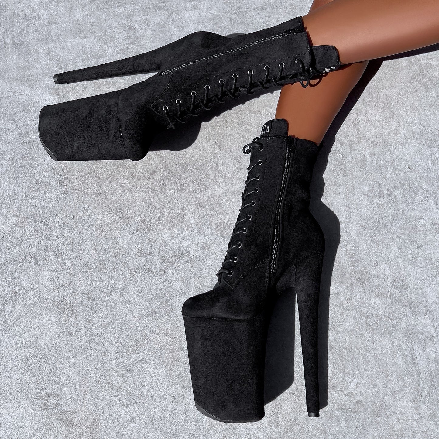 BabyDoll Black - 9 INCH, stripper shoe, stripper heel, pole heel, not a pleaser, platform, dancer, pole dance, floor work