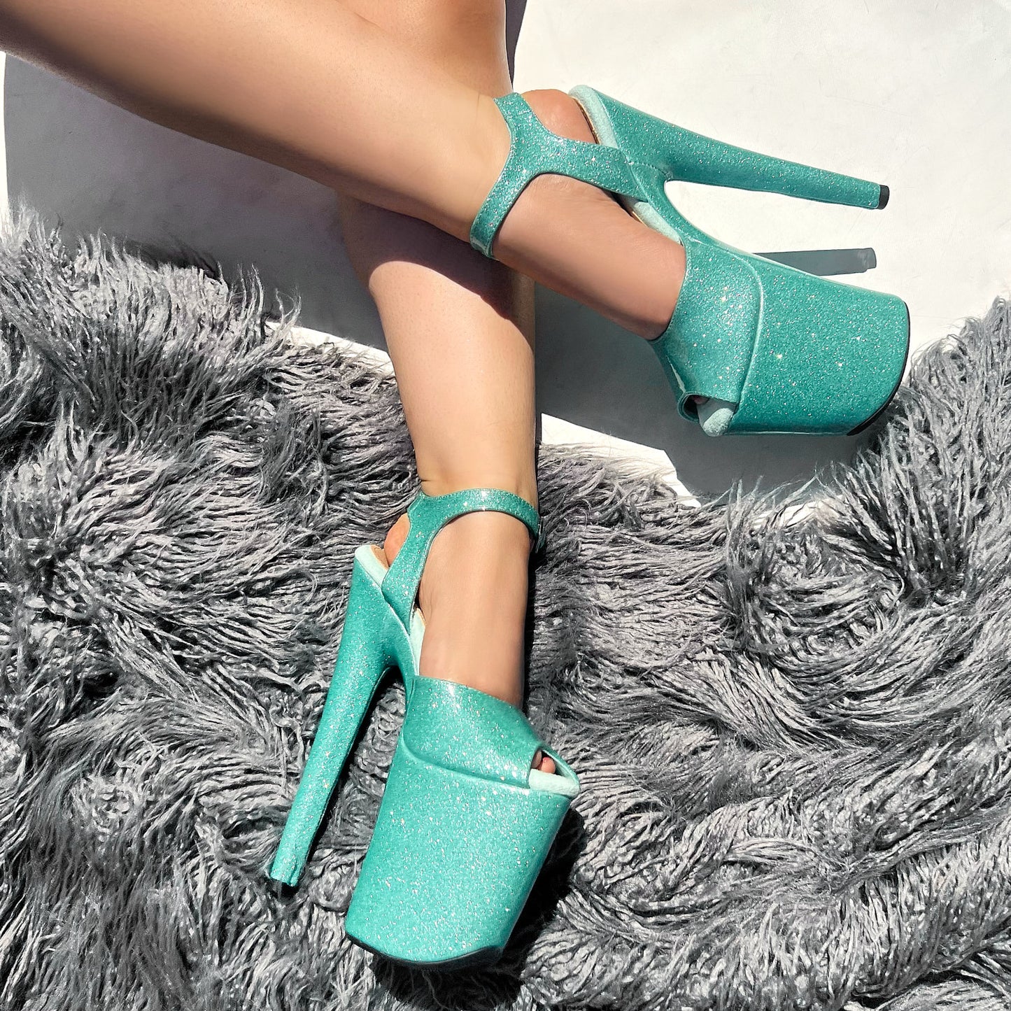 Glitterati Stiletto - Baby Blues - 8 INCH