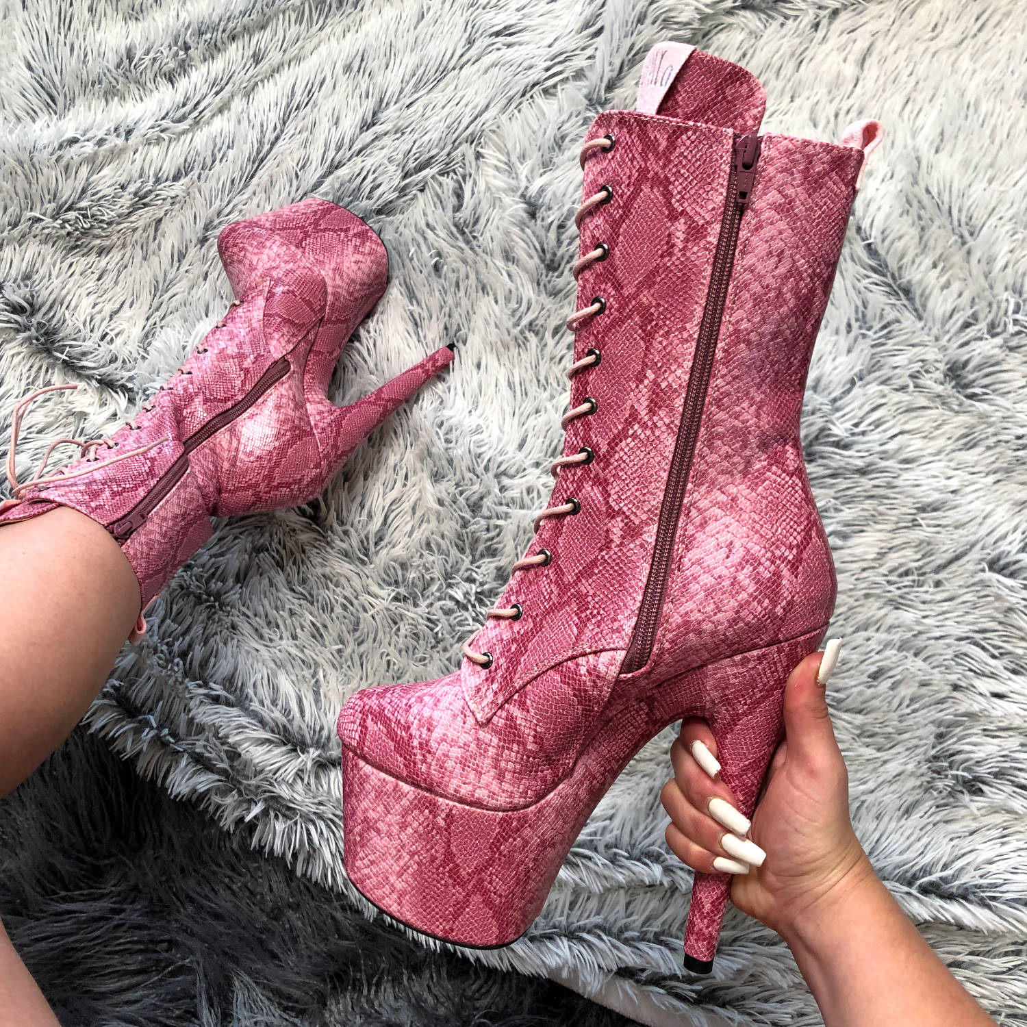 Candy Cobra Boot - 7 INCH – Hella Heels UK Candy Cobra Boot - 7 INCH – Hella Heels UK