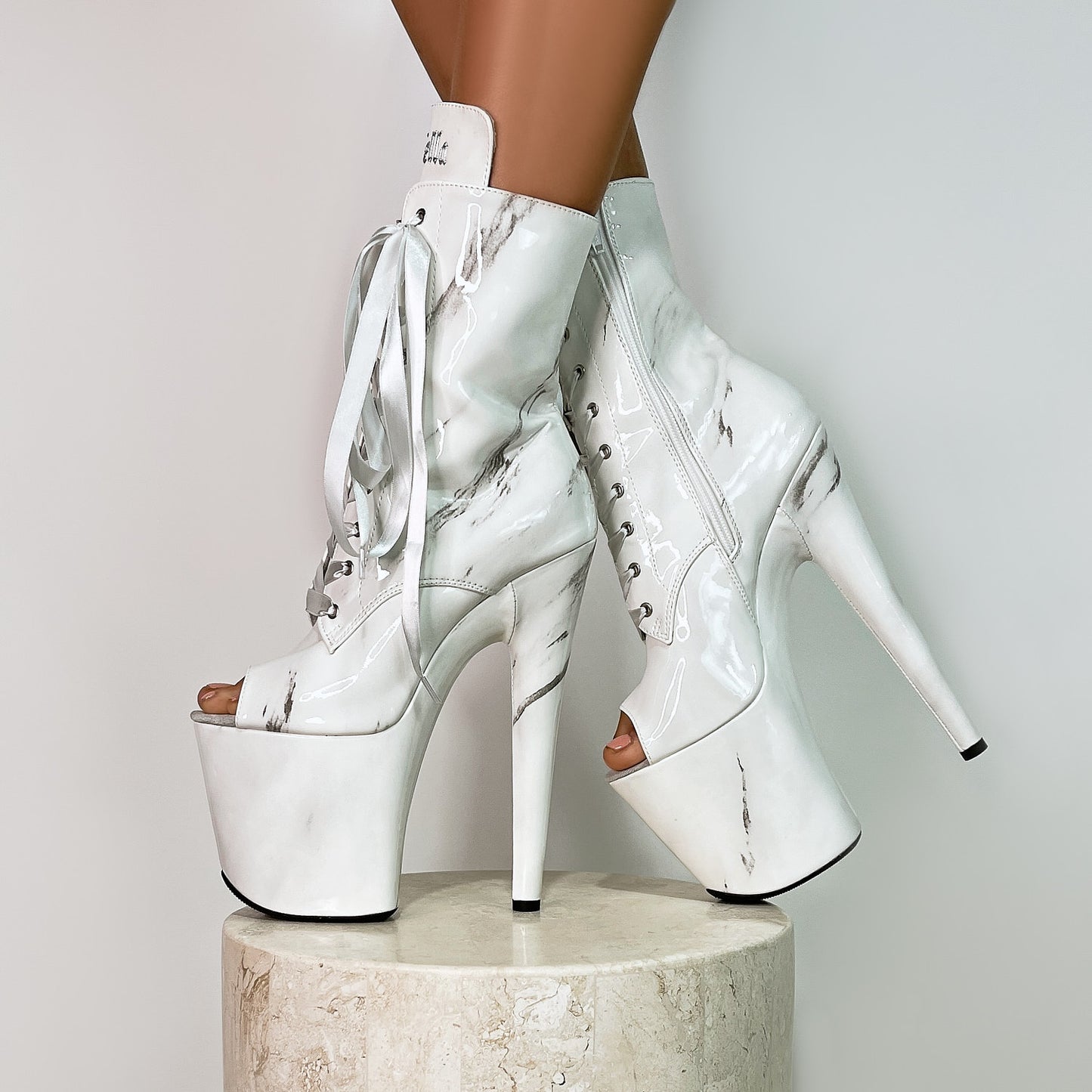 Faith Open Toe Boot - 8 INCH, stripper shoe, stripper heel, pole heel, not a pleaser, platform, dancer, pole dance, floor work