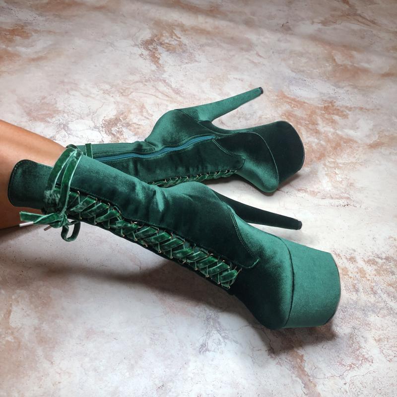 BabyDoll Velvet NY Gangster - 7 INCH, stripper shoe, stripper heel, pole heel, not a pleaser, platform, dancer, pole dance, floor work