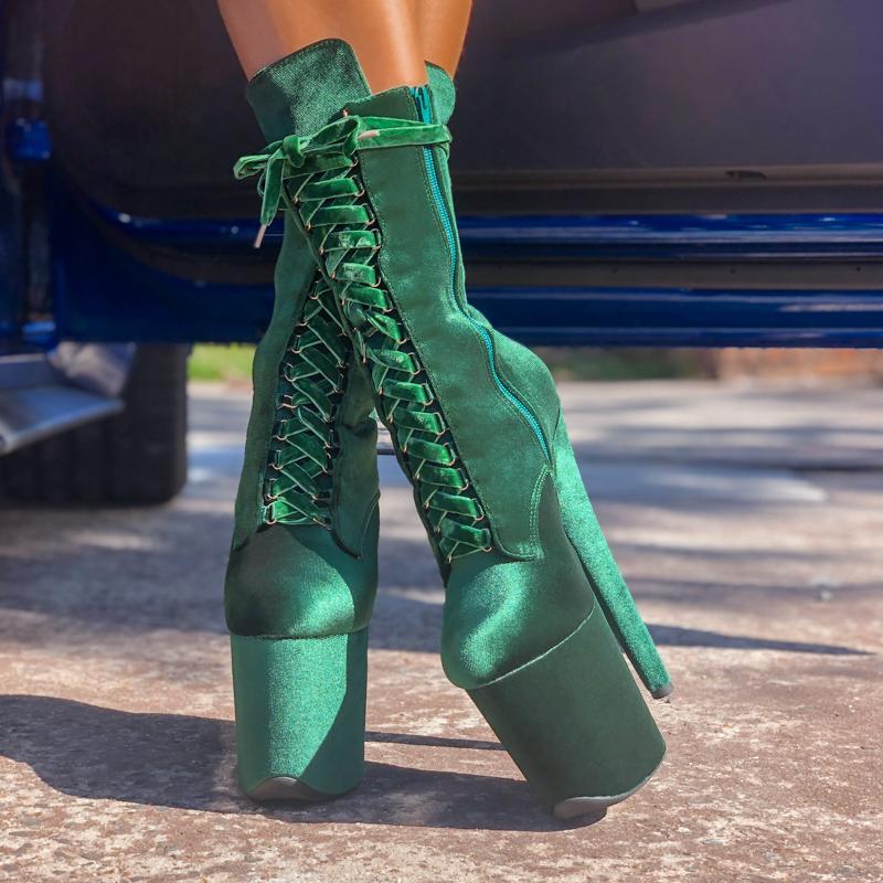 BabyDoll Velvet NY Gangster - 8 INCH, stripper shoe, stripper heel, pole heel, not a pleaser, platform, dancer, pole dance, floor work