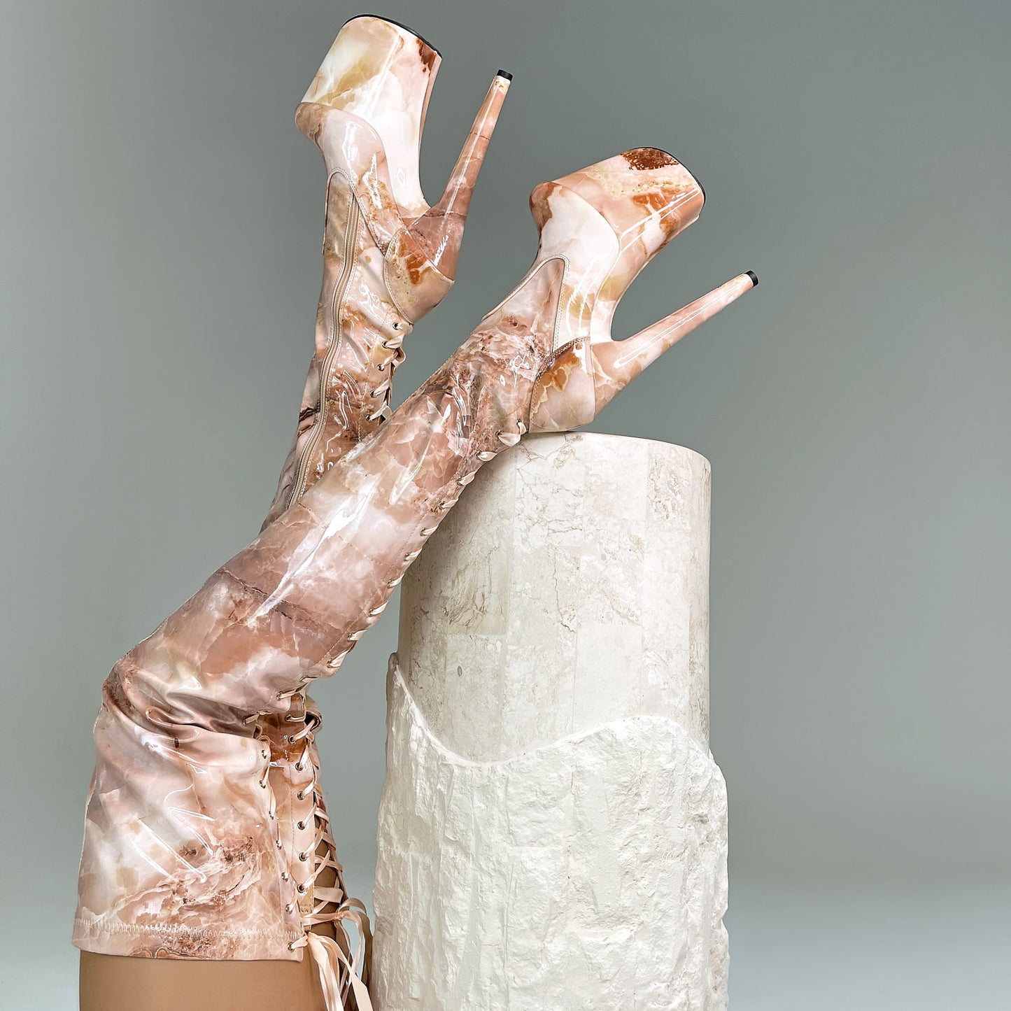 Mercy Thigh High - Slim - 8 INCH, stripper shoe, stripper heel, pole heel, not a pleaser, platform, dancer, pole dance, floor work