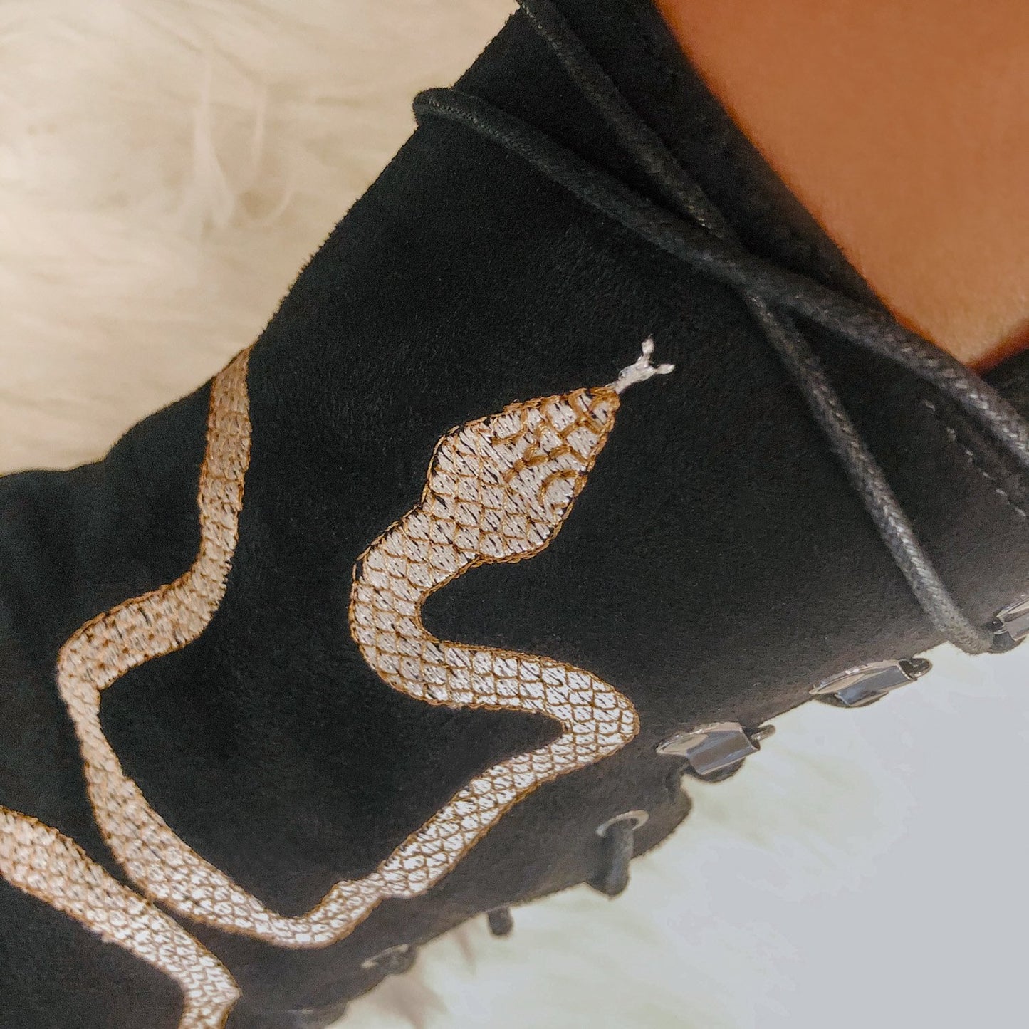 Snake In My Boot - Black - 8 INCH, stripper shoe, stripper heel, pole heel, not a pleaser, platform, dancer, pole dance, floor work