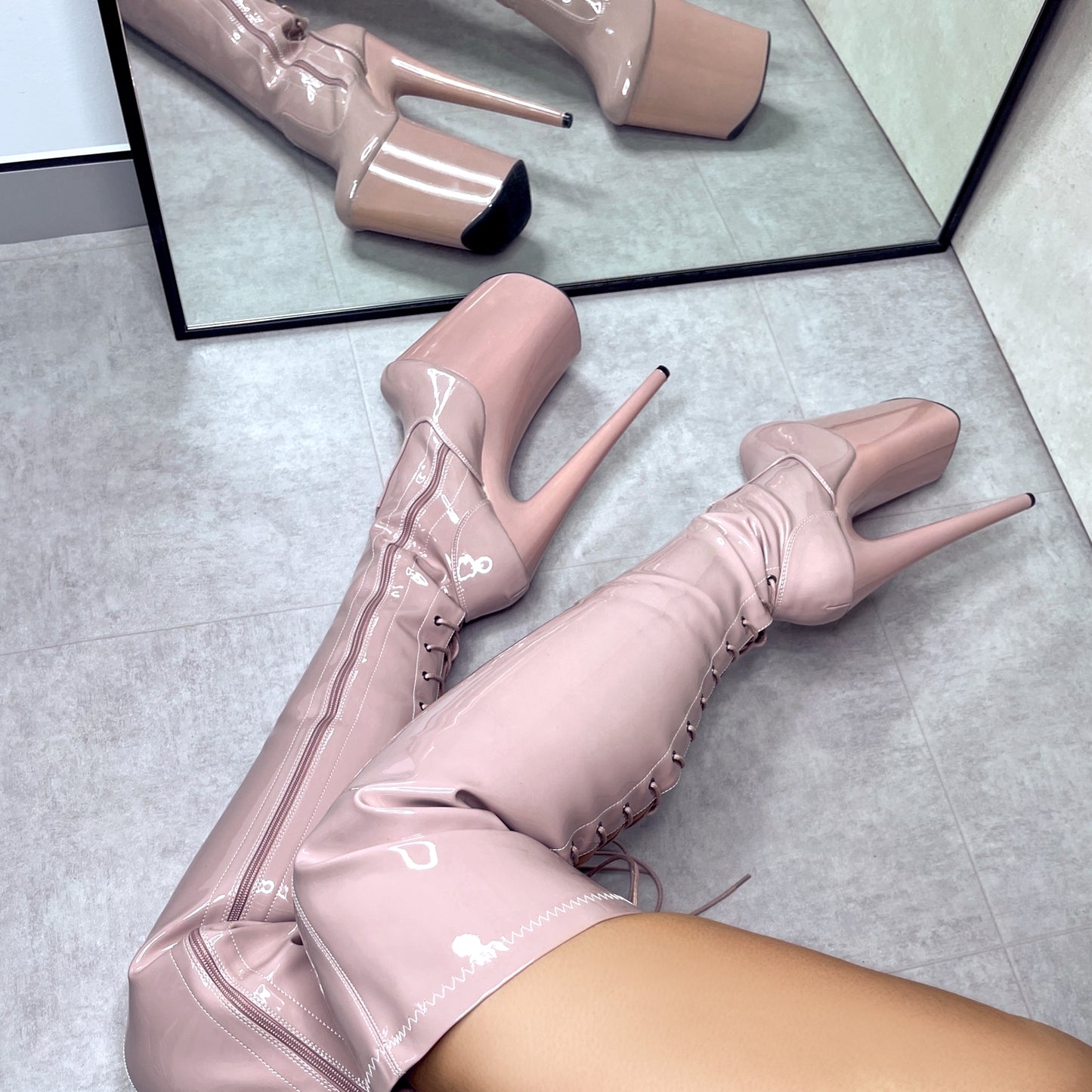 LipKit Thicc Thigh High - Boujee - 9 INCH, stripper shoe, stripper heel, pole heel, not a pleaser, platform, dancer, pole dance, floor work