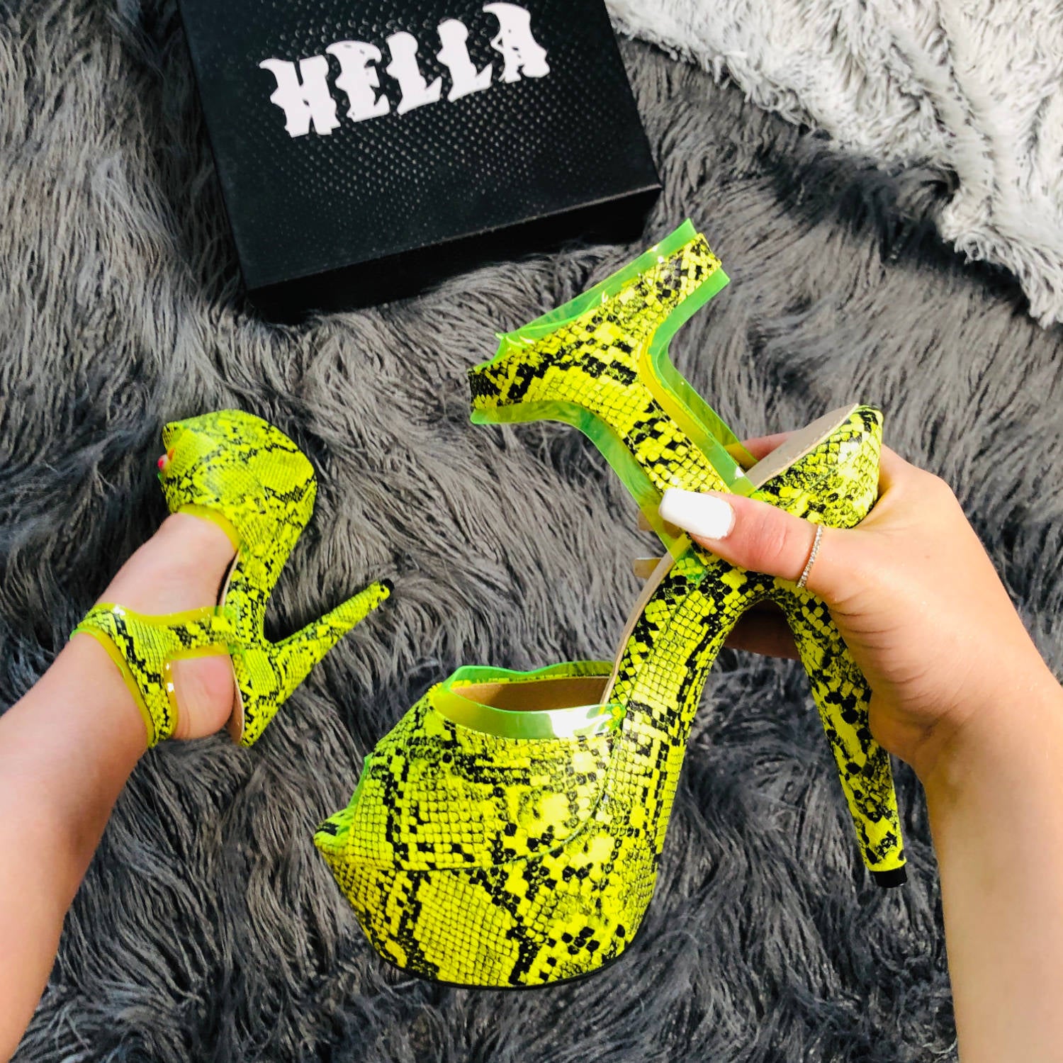 Neon yellow 2024 lace up heels