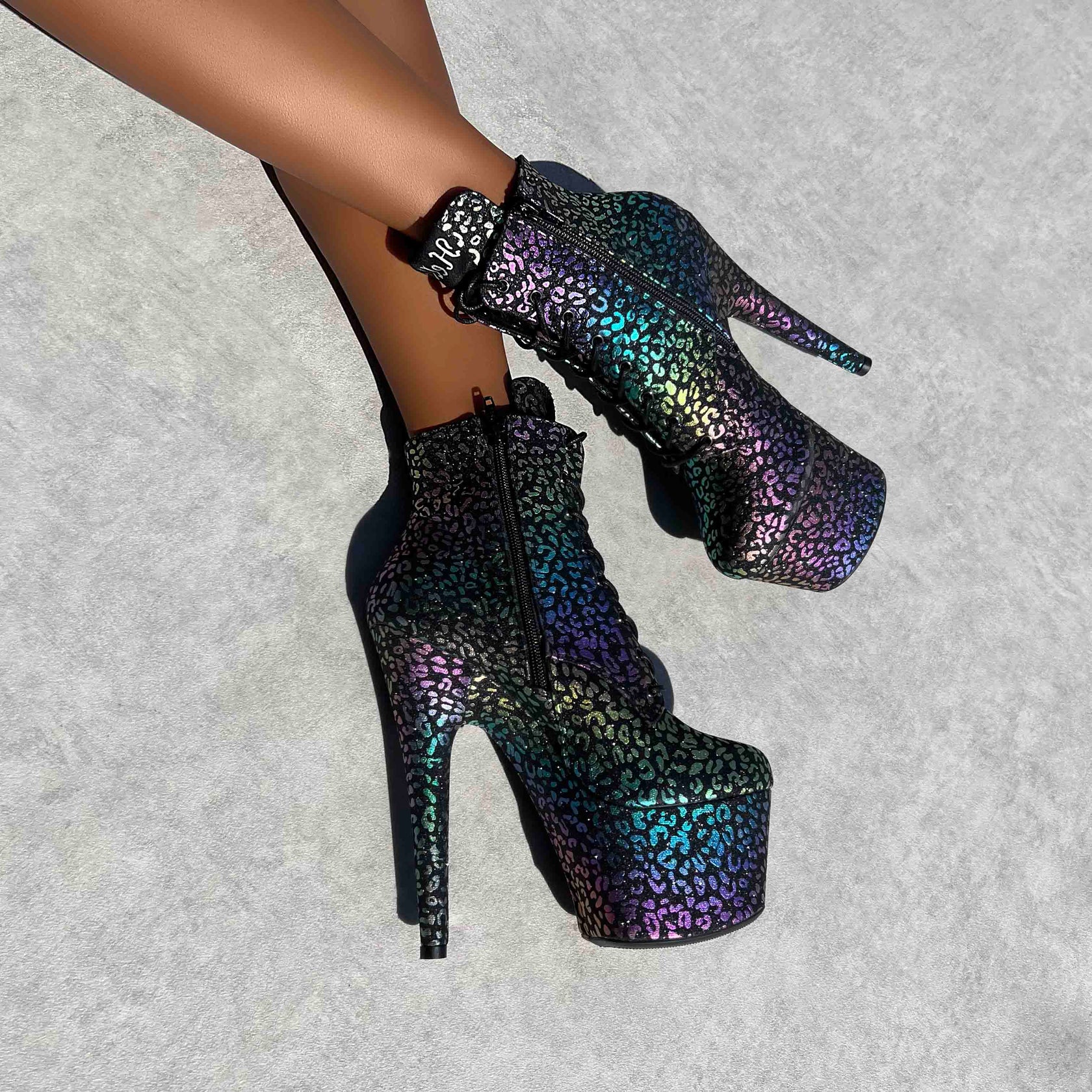 Moonlight Leopard Ankle Boot - 7INCH, stripper shoe, stripper heel, pole heel, not a pleaser, platform, dancer, pole dance, floor work