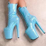 The Glitterati Boot - Baby Blues *2.0* - 8 INCH, stripper shoe, stripper heel, pole heel, not a pleaser, platform, dancer, pole dance, floor work