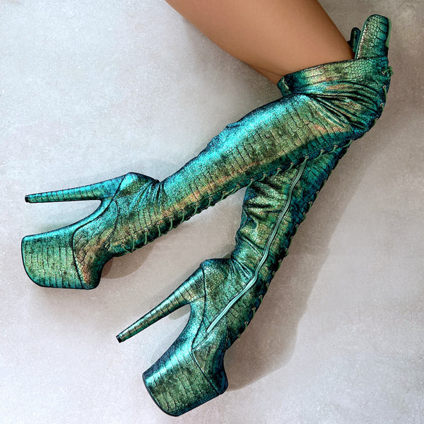 MERMAID DREAMS - Thigh High Front Lace - 8 INCH