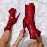 Glitterati Boot Wide Fit - Kansass - 7 INCH, stripper shoe, stripper heel, pole heel, not a pleaser, platform, dancer, pole dance, floor work