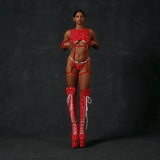 Buckle Up Garter Top - Drop it Like its THOT - Red