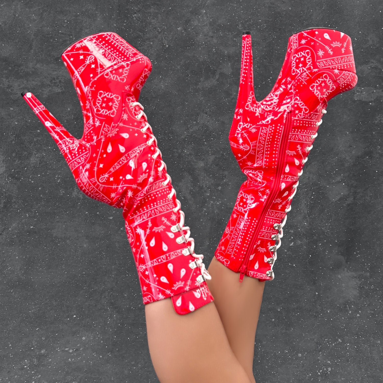 Drop it Like its THOT - Calf Boot - 7INCH - Red