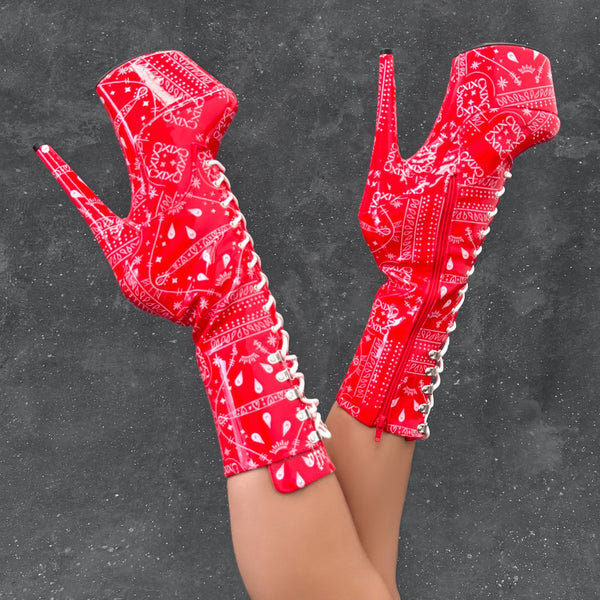 Drop it Like its THOT - Calf Boot - 7INCH - RED
