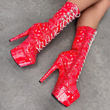 Drop it Like its THOT - Calf Boot - 7INCH - Red