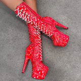 Drop it Like its THOT - Calf Boot - 7INCH - Red