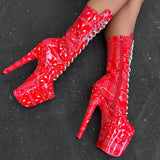 Drop it Like its THOT - Calf Boot - 8INCH - Red