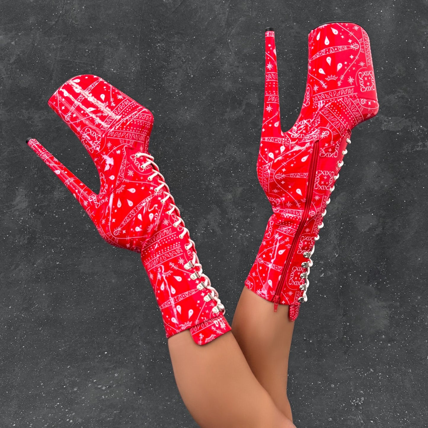 Drop it Like its THOT - Calf Boot - 9INCH - Red