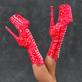 Drop it Like its THOT - Calf Boot - 9INCH - Red