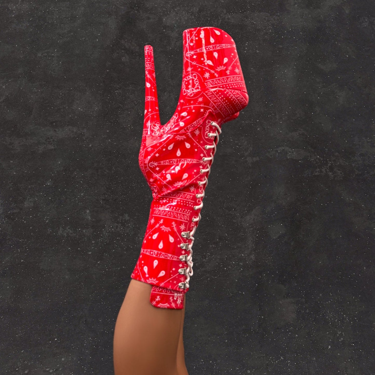 Drop it Like its THOT - Calf Boot - 9INCH - Red