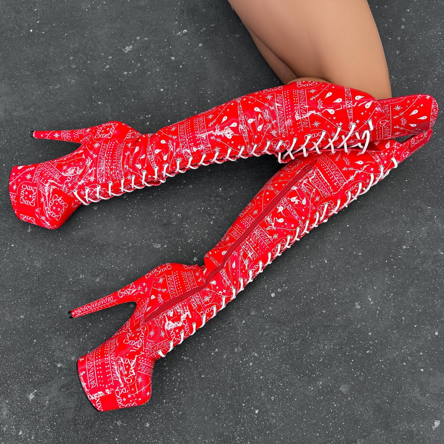 Drop it Like its THOT - Knee Pad Boot - 7INCH - Red