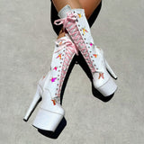 The Glitterati Butterfly Boot - Snow Kween - Wide Fit - 7INCH