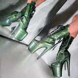The Glitterati Cosmic Boot - Emerald Sparkle - 8INCH