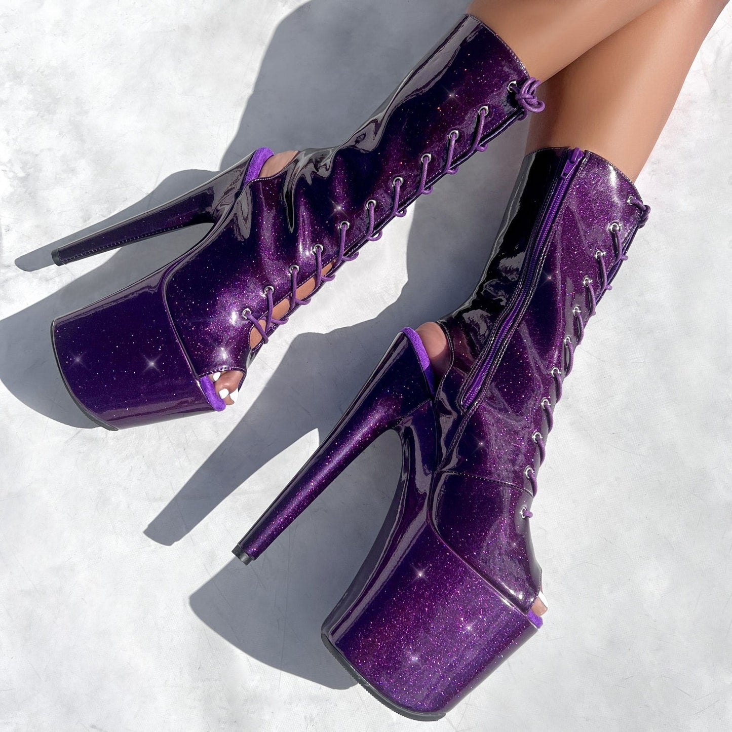 The Glitterati - OHOT Boot - Purple Rain - 8INCH