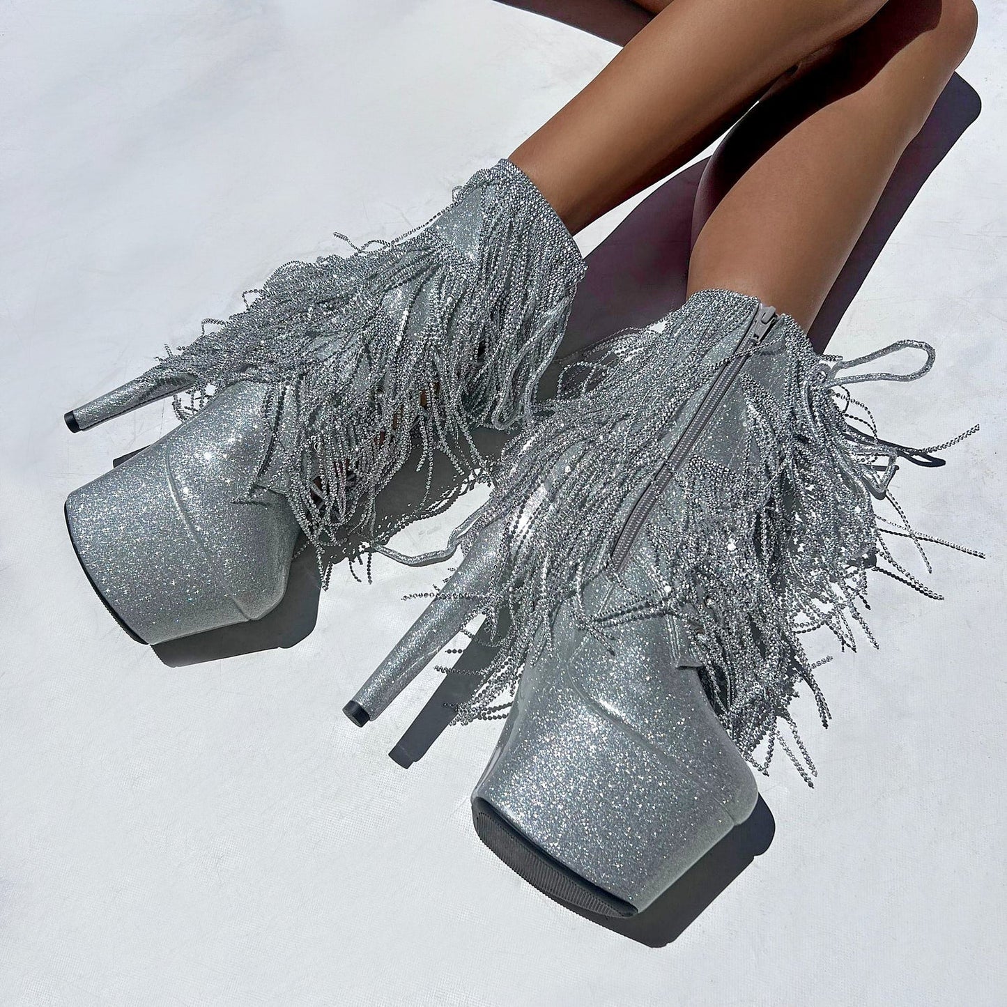 Chrome Cowgirls - Boot - Sliver - 7INCH - Wide Fit