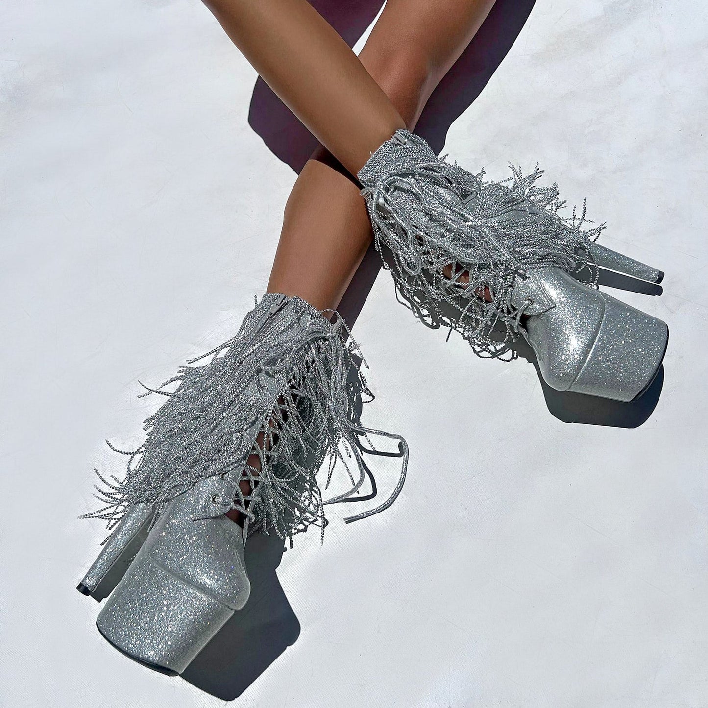 Chrome Cowgirls - Boot - Sliver - 7INCH - Wide Fit