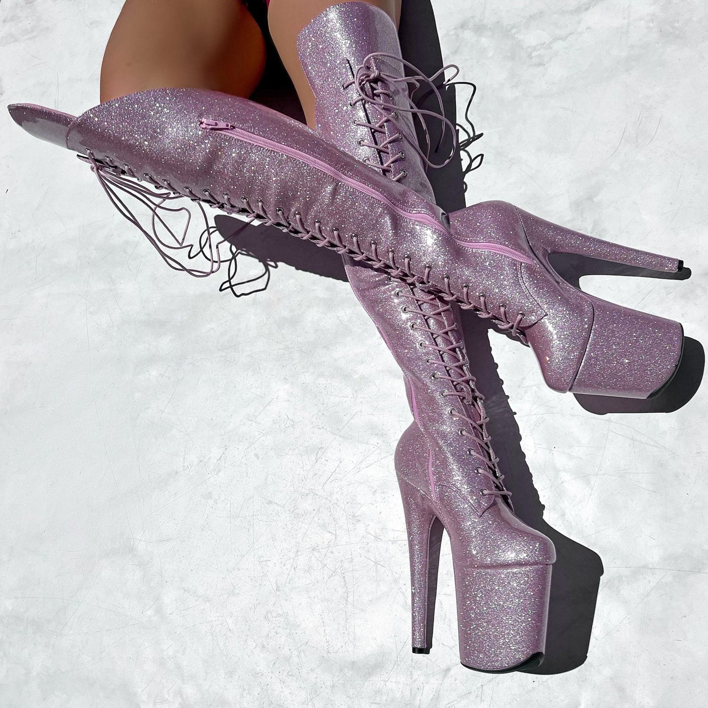 The Glitterati Over Knee Boot - JUICY CALF & WIDE FIT - Sugarbaby - 8 INCH