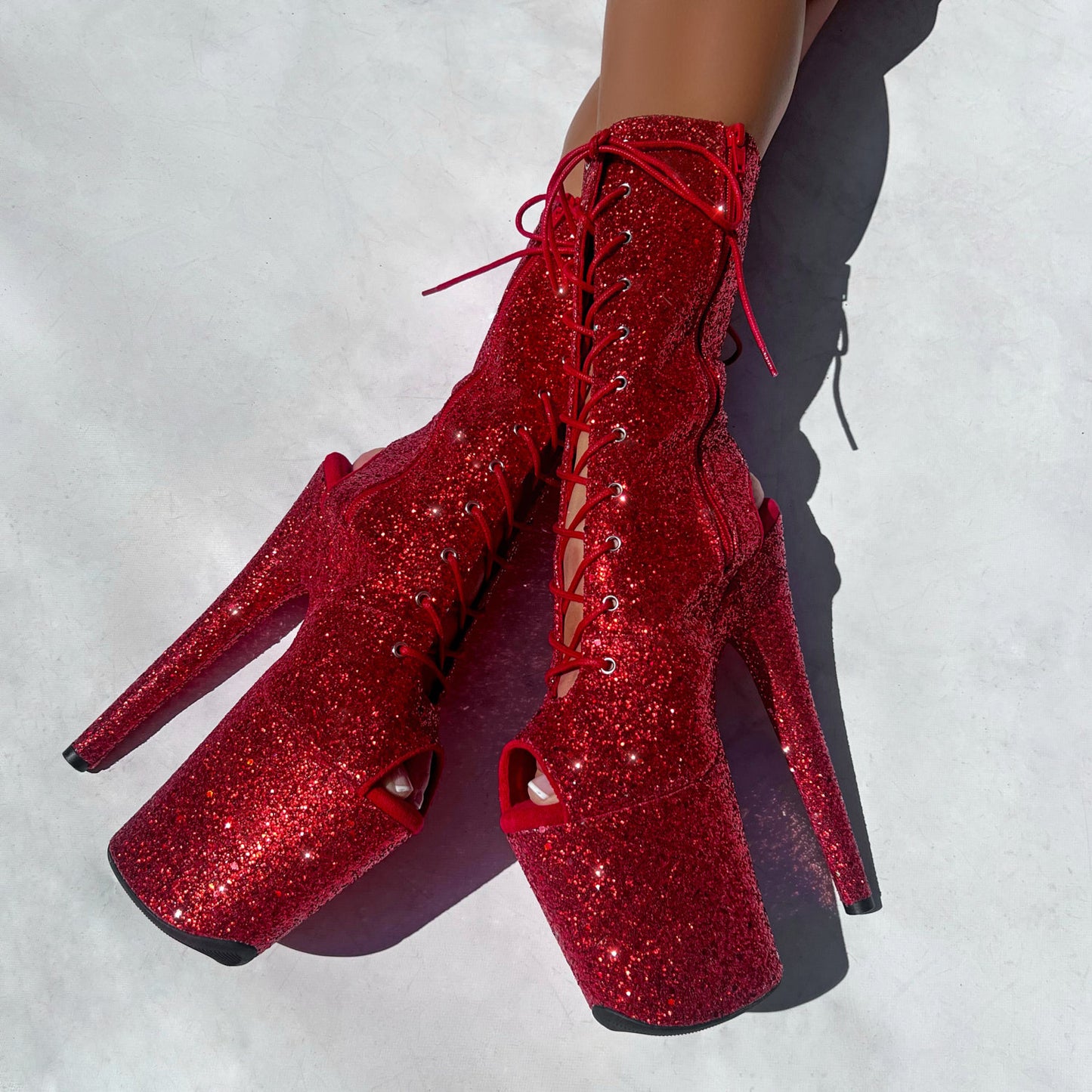 The Glitterati Xtra - OHOT Boot - Miles Red - 8INCH