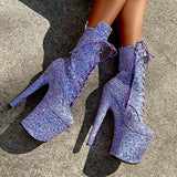 The Glitterati Xtra - Boot - Confetti - 8INCH