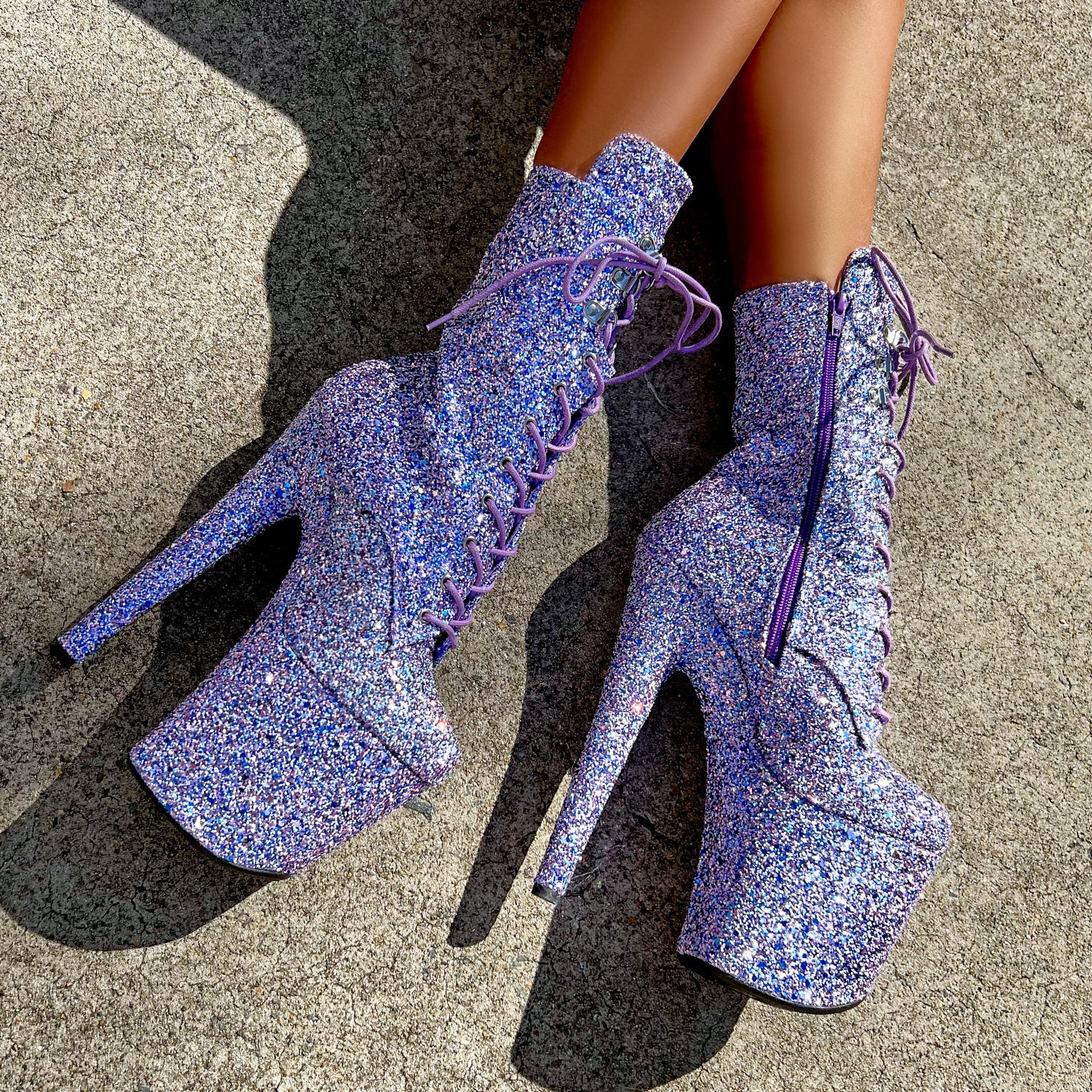 The Glitterati Xtra - Boot - Confetti - 8INCH
