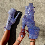 The Glitterati Xtra - Boot - Confetti - 8INCH