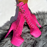 The Glitterati Xtra - Boot - Kitty Pink - 7 INCH
