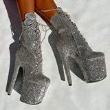 The Glitterati Xtra - Boot - Monroe - 8INCH - Wide Fit