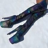Moonlight Leopard Over Knee Boot - 8INCH