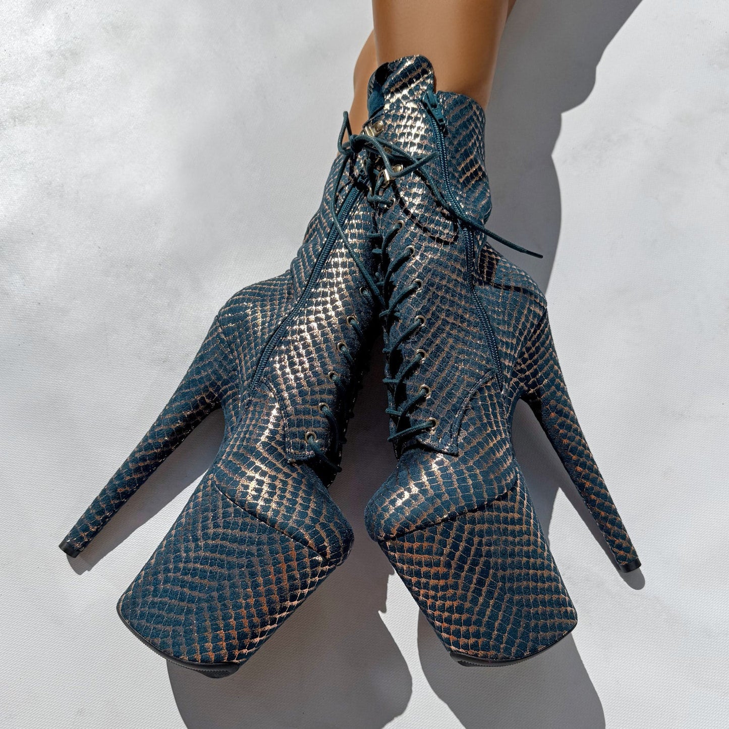 Khaleesi 3D Ring Boot - Teal - 8INCH