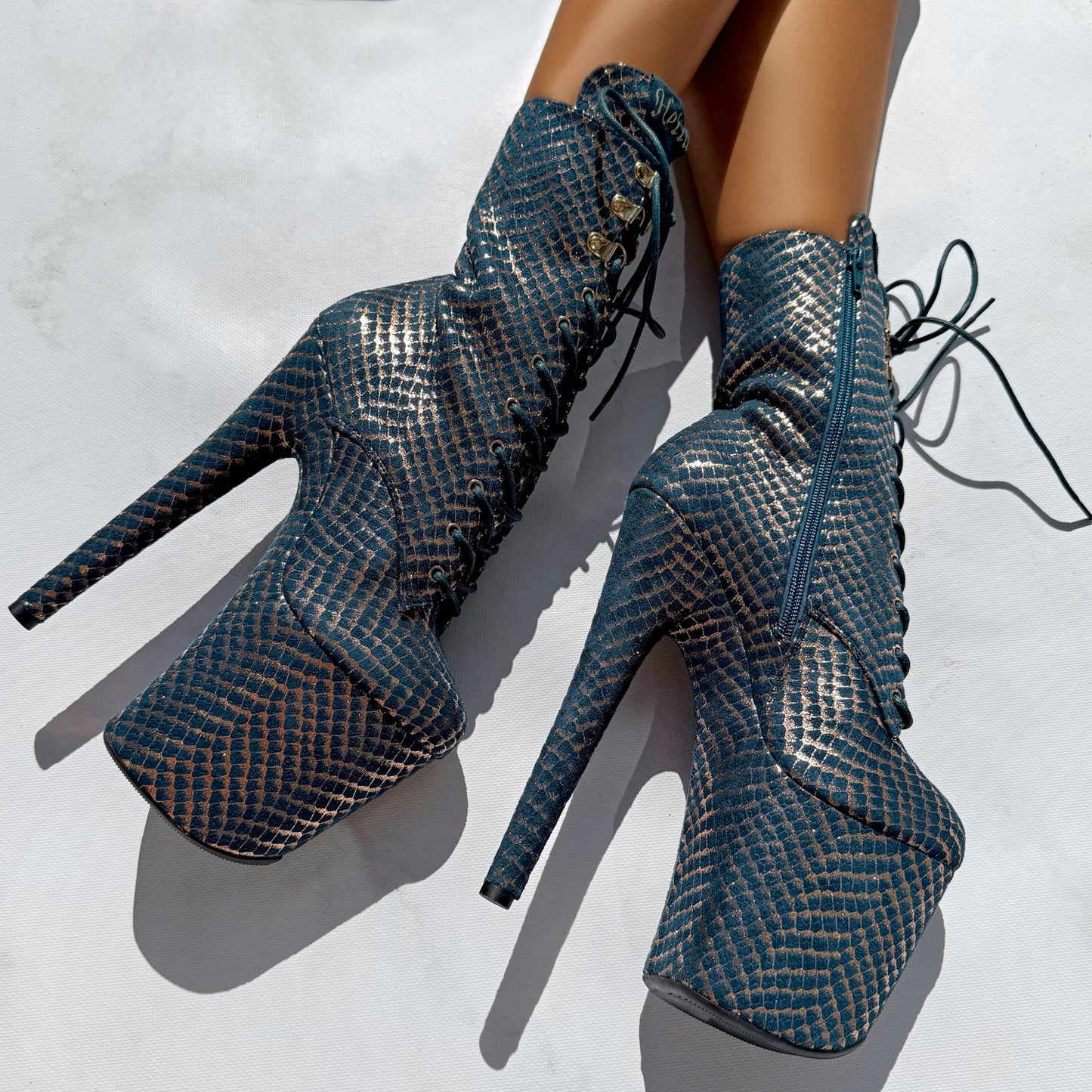 Khaleesi 3D Ring Boot - Teal - 8INCH