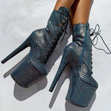 Khaleesi 3D Ring Boot - Teal - 8INCH