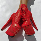Khaleesi Ankle Boot - Red & Gold - 8INCH