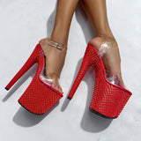 Khaleesi Classic Stiletto - Red & Gold - 8INCH