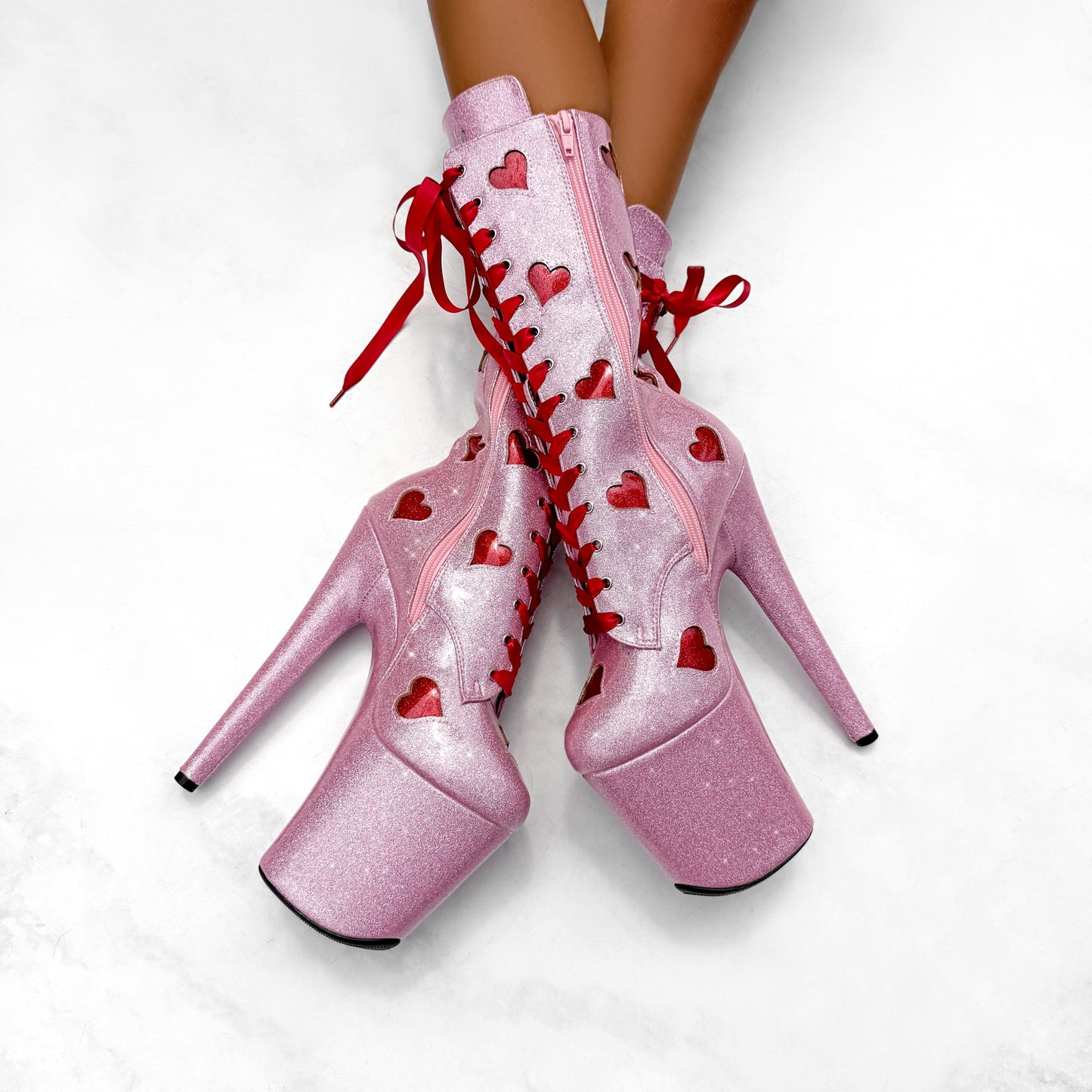 CUPID'S CHOKEHOLD - RIBBON BOOT - 8INCH